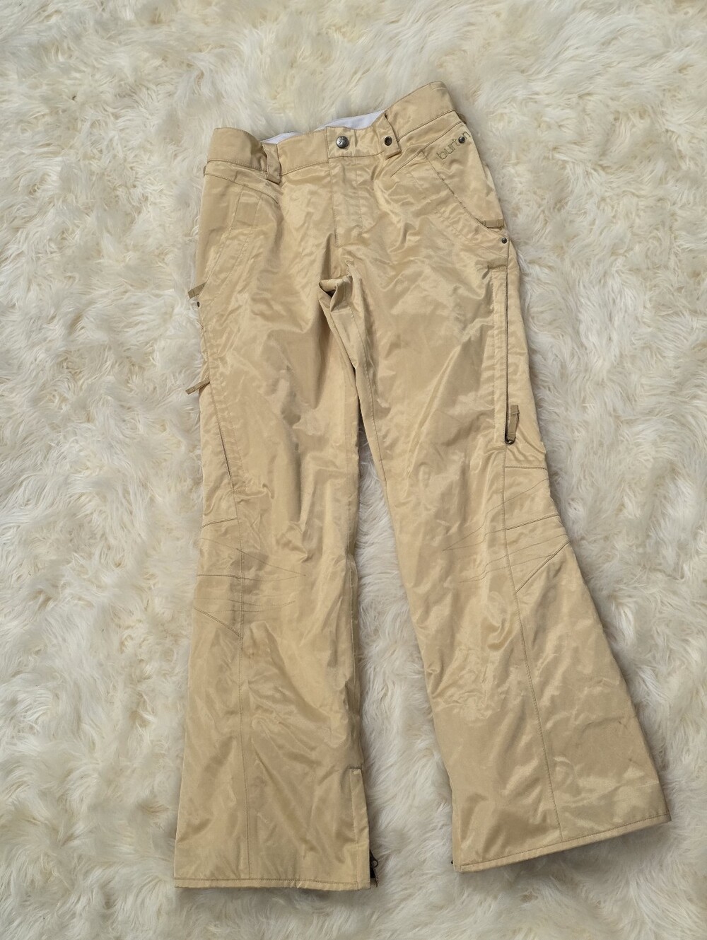 Burton Gold Yellow Dry Ride Women's Size Small Shiny Snowboard Pants Ski Snow